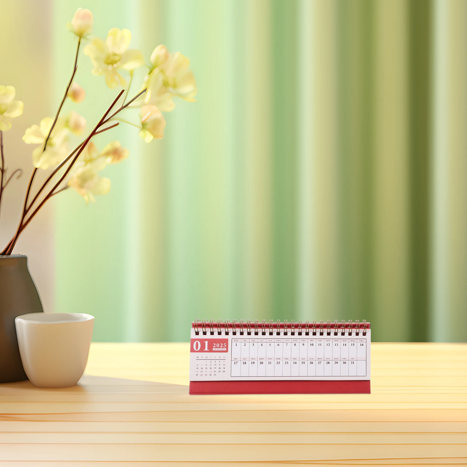 

2025 Mini Horizontal Desk Office Desktop Schedule Book Memo Todo List Fine Paper Decorative Flip Planner Notebook Stand Small