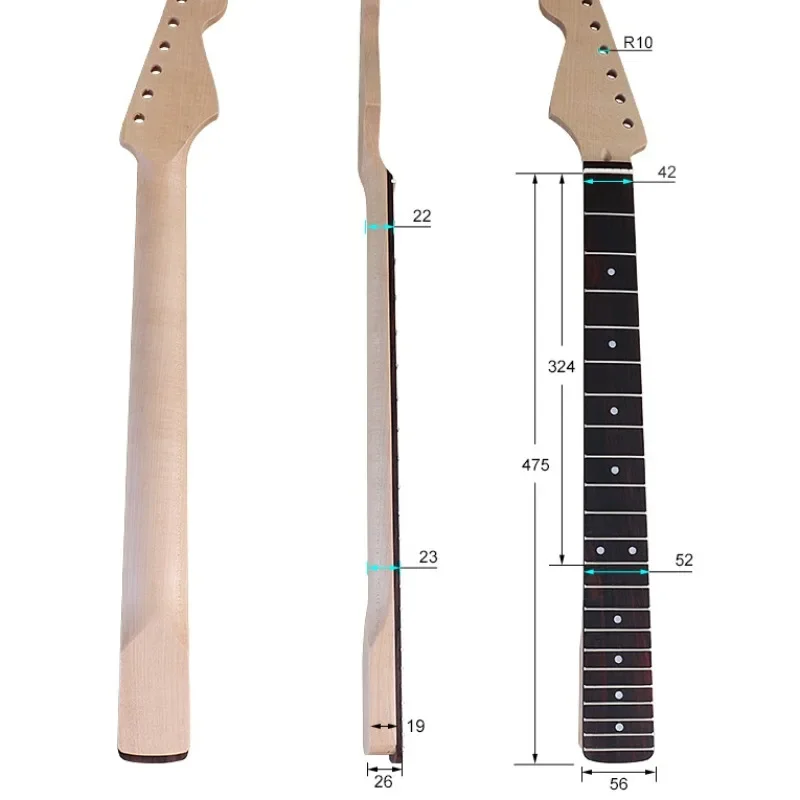 Left hand ST neck electric guitar backhand handle rose wood fretboard 22 frets plus maple matte guitar accessories DIY