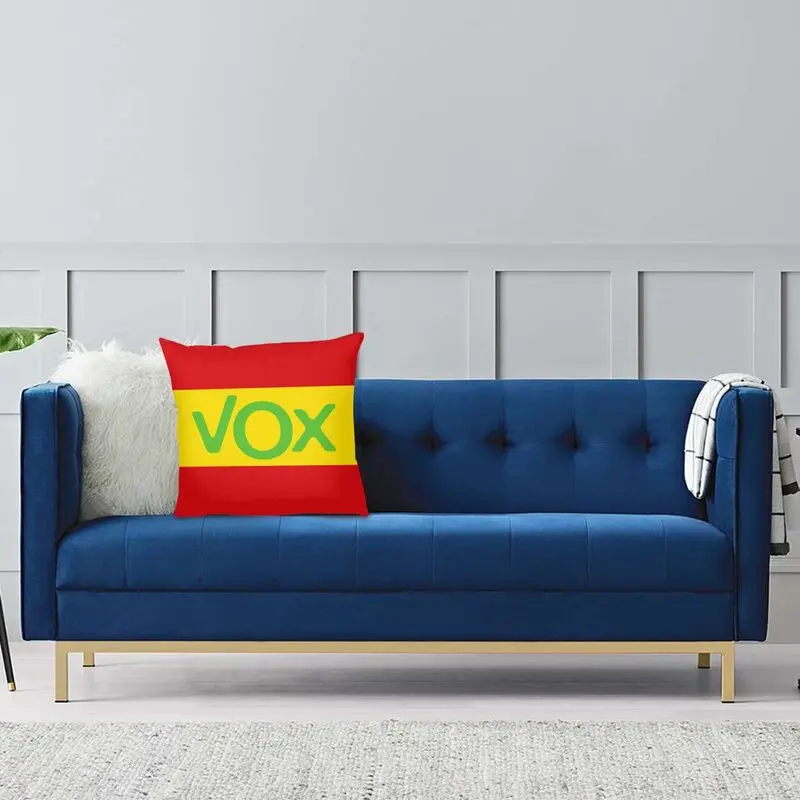 Flag Of Spain Vox Throw Pillow Cover Home Decorative Sofa Car Spanish Political Party Outdoor Cushions Covers Square Pillowcase