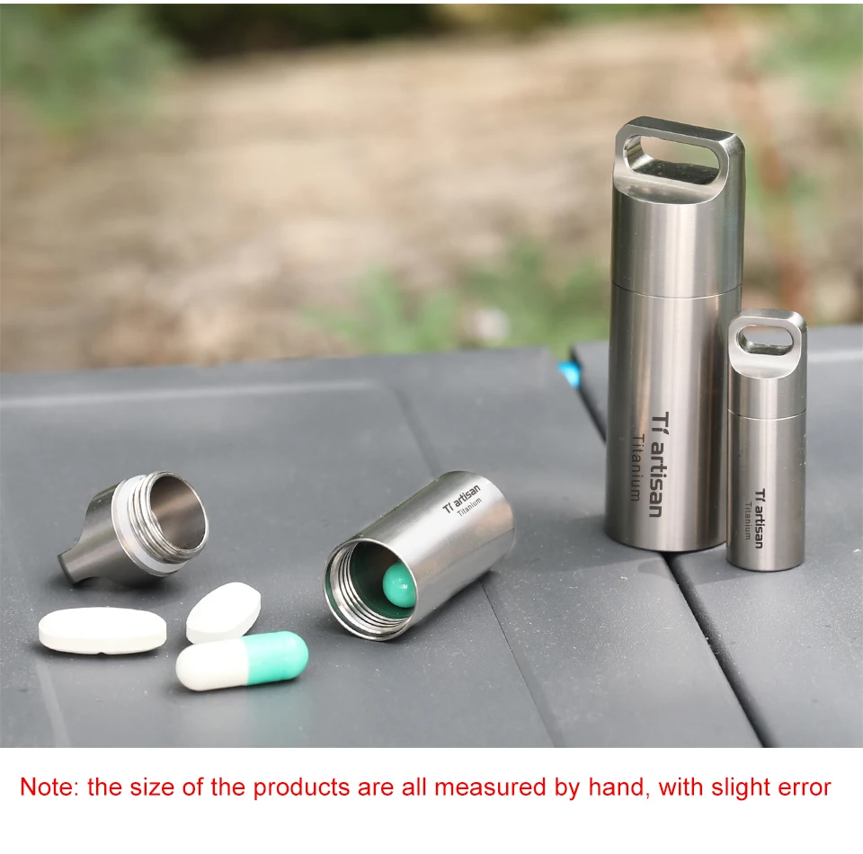 Tiartisan Titan Mini EDC-Werkzeuge Tragbare Versiegelte Medizinflasche für Zuhause und Outdoor Wasserdichte Titan-Pillendose – Detail 18