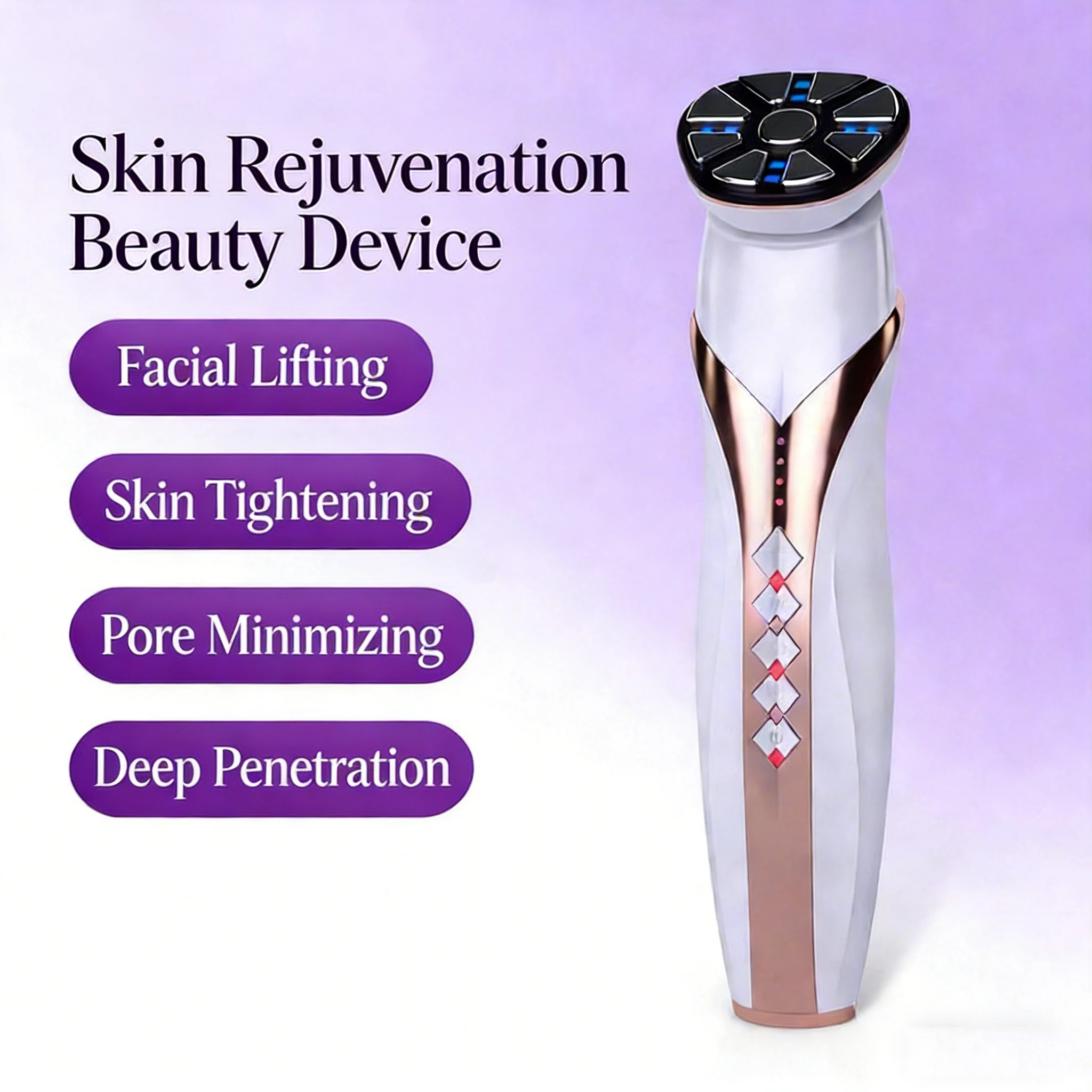 

Аппарат для тепловой терапии лица: лифтинг, подтяжка, микротоки, вибрация, RF-омоложение.