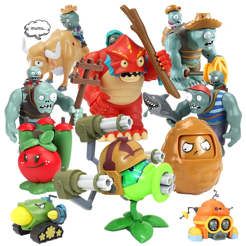 Action Figures of Plants VS Zombies Toys 1pcs Dolls Cowboy Gargantuar Cannon Dr.Zomboss Peashooter for Children Christmas Gifts