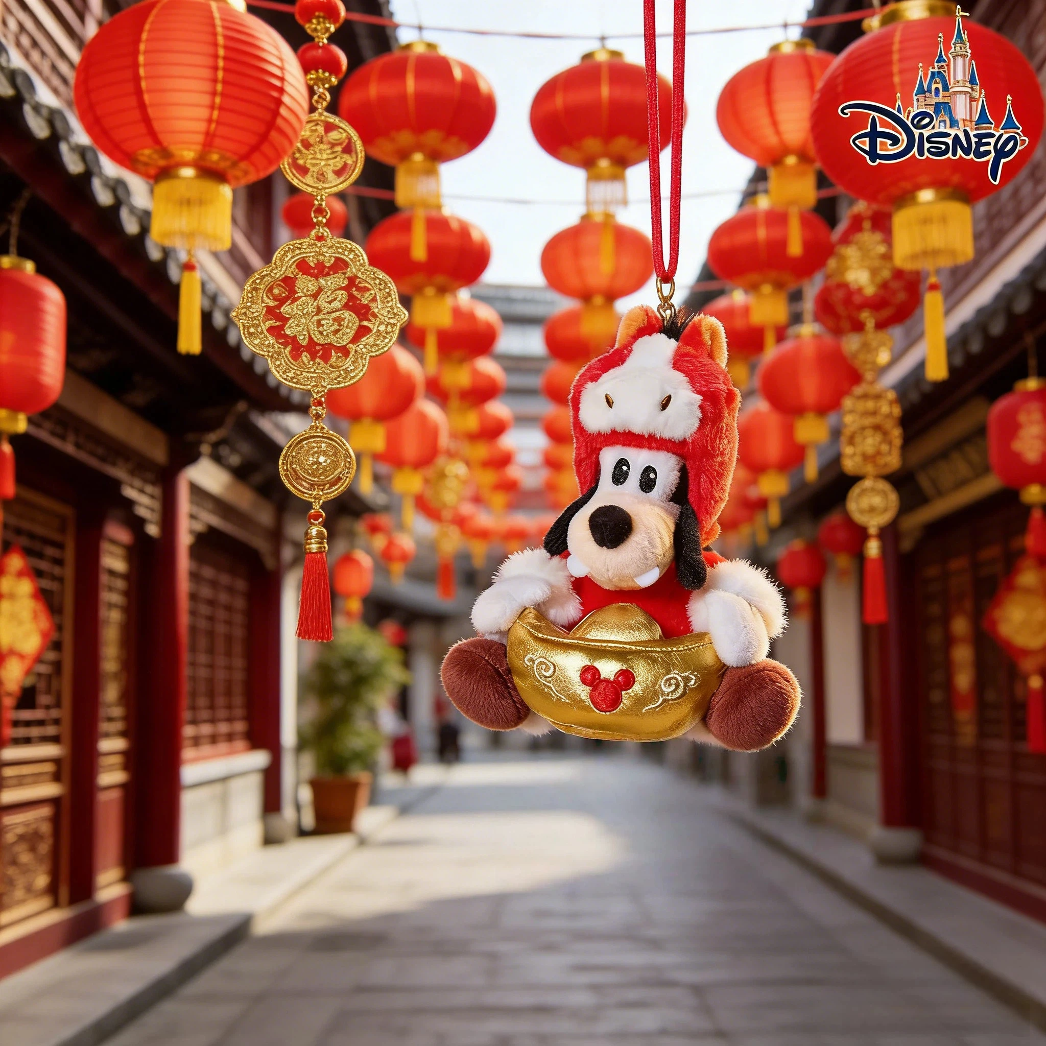 

Плюшевый портативный брелок-держатель для телефона Disney Resort Goofy к Лунному Новому году 2026 – праздничный подарок