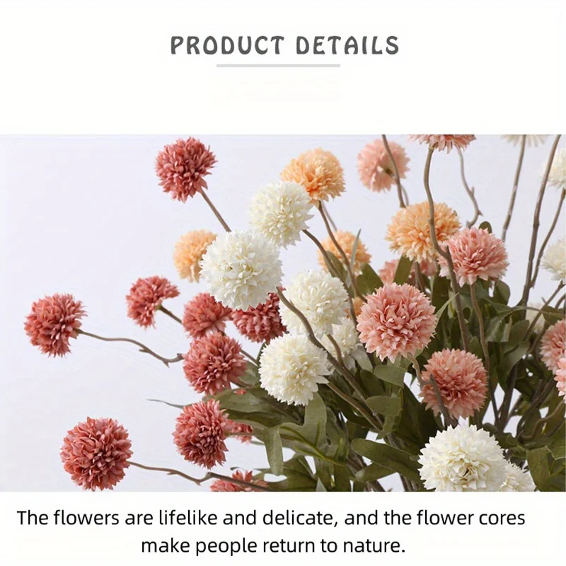 5 Stück realistische künstliche Blumen für die Inneneinrichtung, Hochzeitsfeier-Dekoration, Blumenarrangement, simulierte Pflanzen – Detail 4