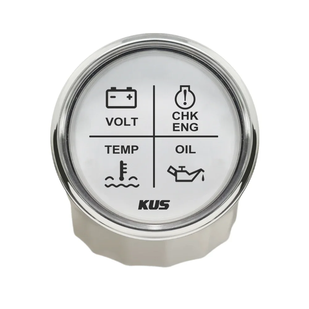 KUS 52mm 4LED Engine Alarm Gauge Meter for Car Boat