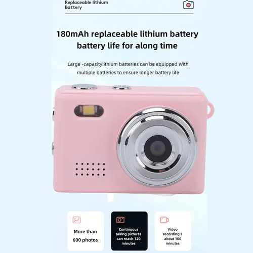 Imagen 2 del producto Llavero cámara digital 1080P HD 2MP 100 minutos de duración de la batería cámara de vídeo pequeña portátil con correa para la muñeca para estudiantes Campus