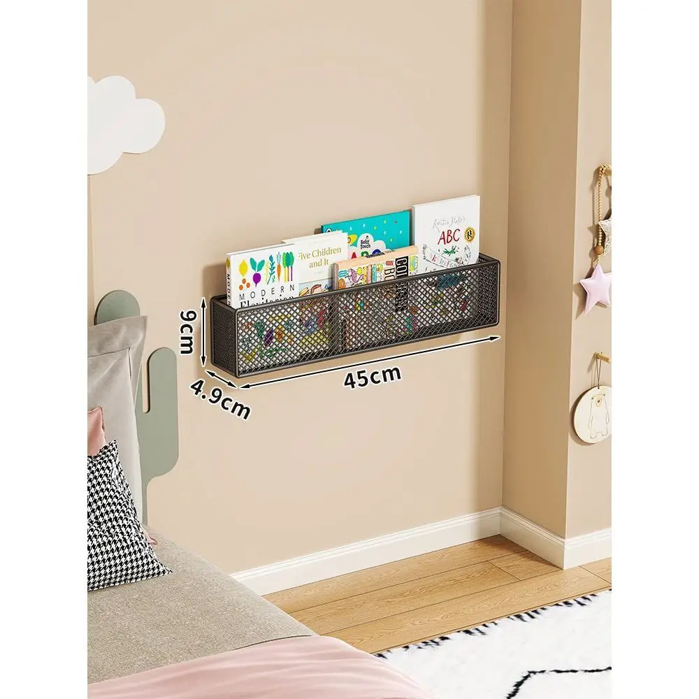 Wall Mounted Metal Kids Bookshelf,Floating Book Shelf for Kids Nursery Classroom,Hanging Book Shelf Organizer for Room Decor