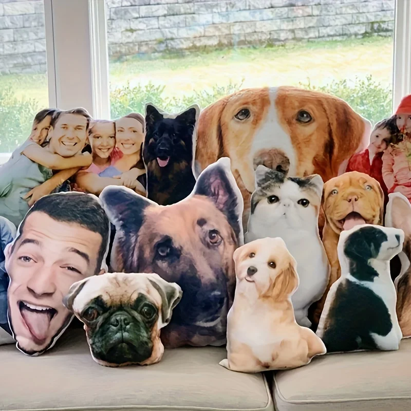 Customizable and Fun Giant Avatar Photo Pillows, Personalized Pet Polypropylene Plush Pillows and Cushions, Unique Gifts
