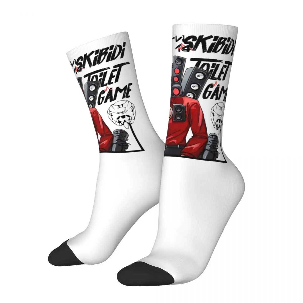 

Harajuku Speakerman Skibidi Toilet Game Skateboard Socks Polyester Middle Tube Socks for Women Men Sweat Absorbing