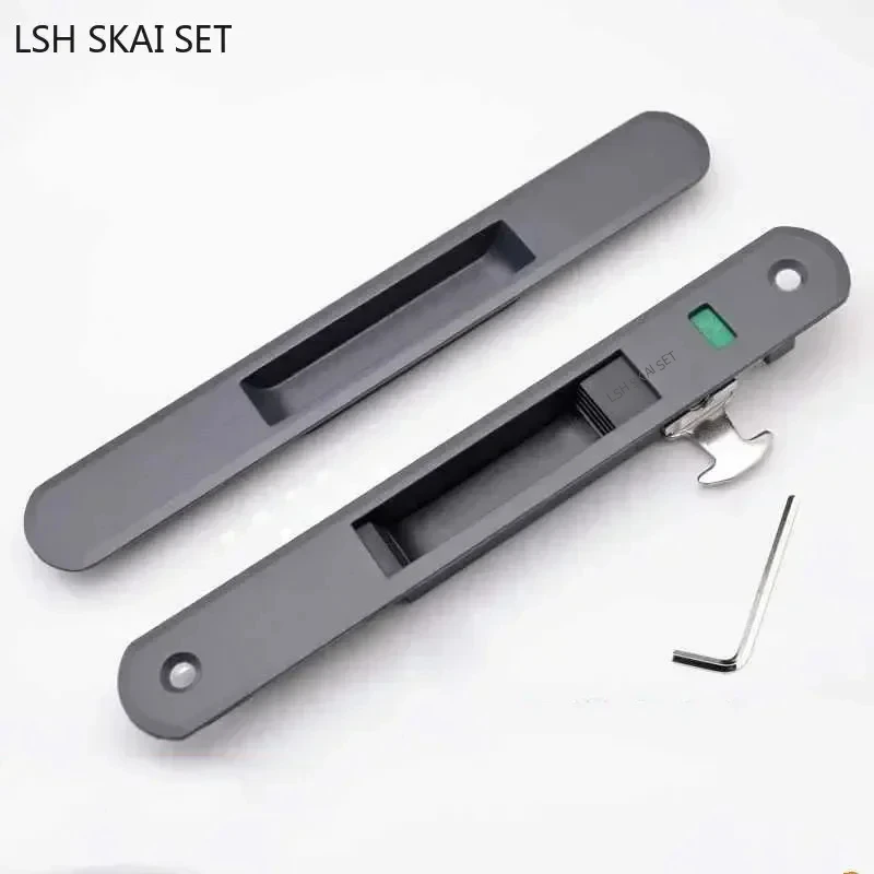 20x2.8cm Bathroom Sliding Door Window Security Lock Modern Mobile Glass Door Double Sided Locks Hidden Type 90 Single Hook Lock