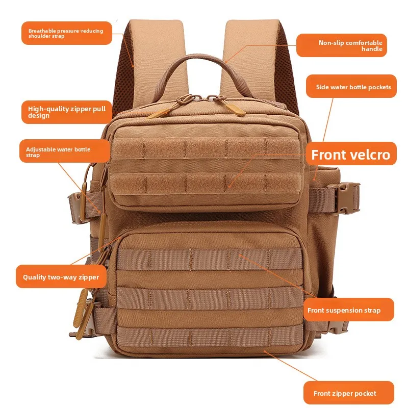 Mochila tática 9L multifuncional 3P mochila multi-bolso à prova de arranhões à prova d'água mochila de caminhada de ombro duplo