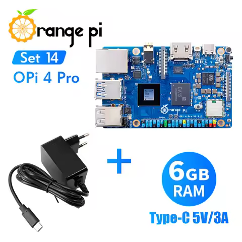 Orange Pi 4 Pro 6G+5V3A TypeC Power Supply Allwinner A733 DDR5 Mini PC WiFi+BT M2 PCIE SSD Dual MIPI-CSI 3TOPS NPU SBC Board