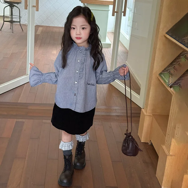 

Alphabet Shirt Lace Shirt Design Sense Personality Short Front Back Fashionable Child Comfortable Soft Sweet Cute