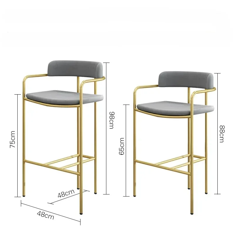 Taburete alto con altura giratoria para Bar y cocina, silla de diseño moderno, con respaldo ajustable, de lujo, de hierro