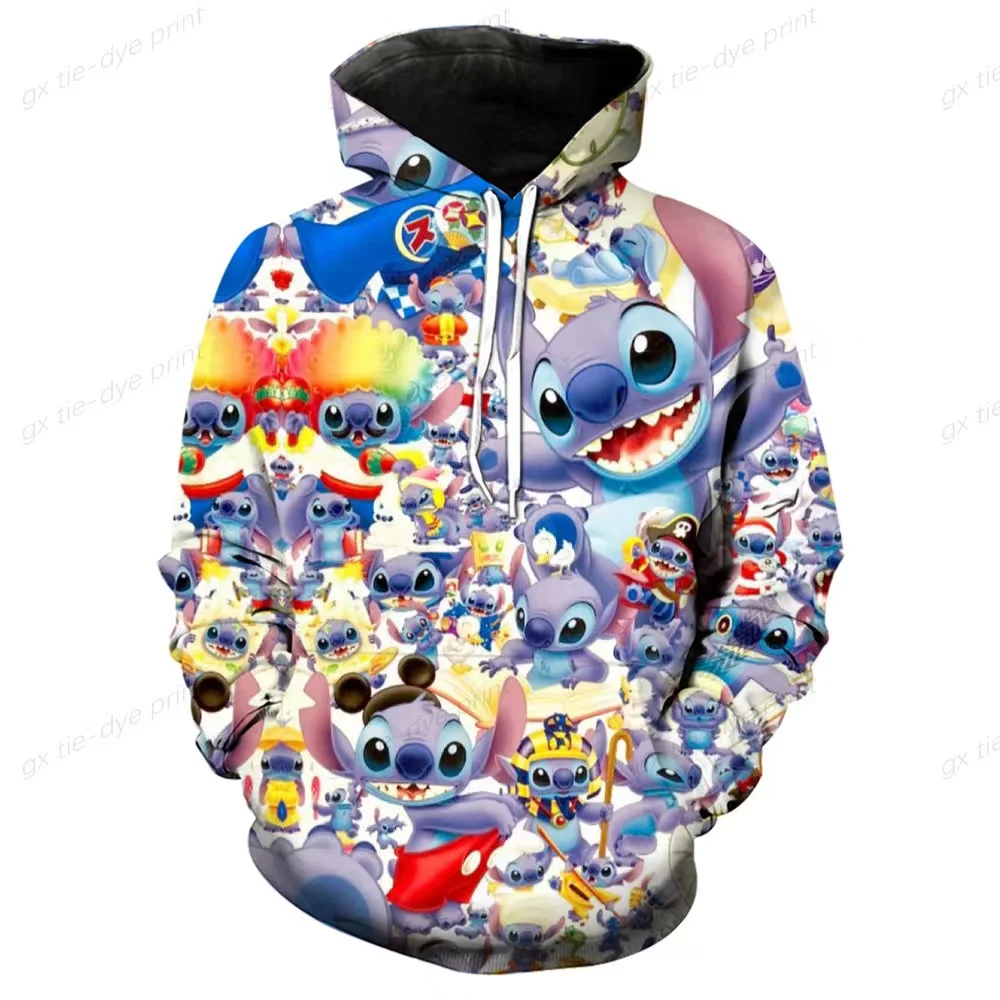 Stitch Children's Hoodie MINISO Boys and Girls Hoodie 3D Printing Pullover Autumn Fashion Men's Hoodie Oversized Men's Clothing