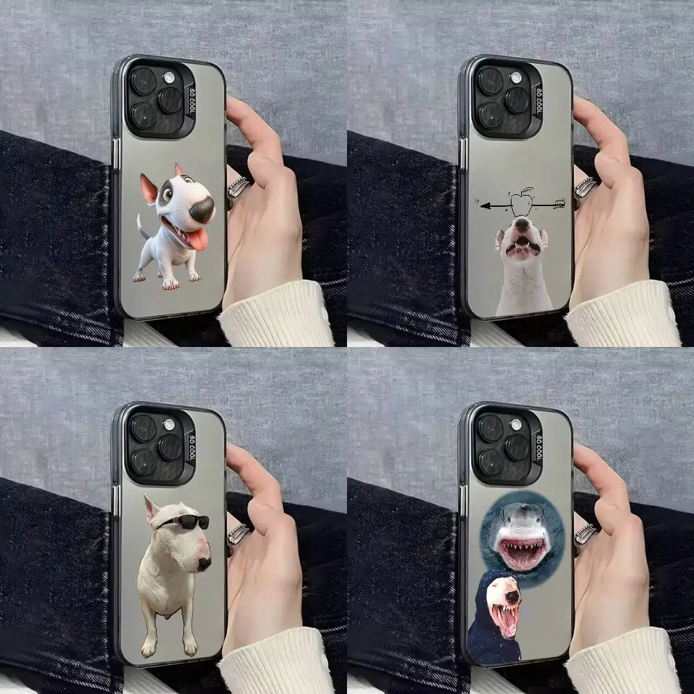 

Bull Terrier Dog Pet Shark Phone Case For iPhone 16,15,14,13,12,11,Mini,Pro,E,SE4,XS,MAX Black IMD Box