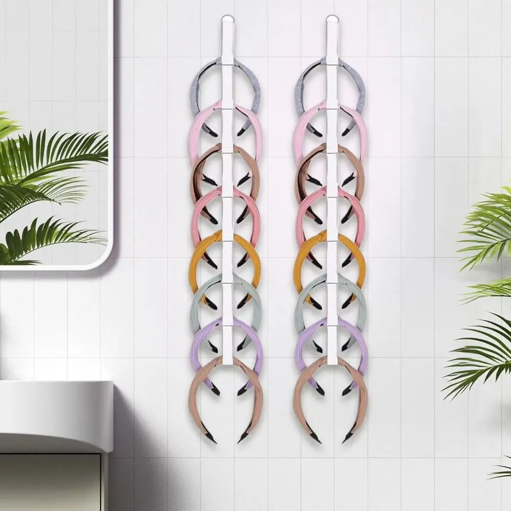 

Эластичный органайзер для ванной комнаты, компактный держатель для хранения повязки на голову с 8 слотами, настенный держатель для повязки на голову, шкаф