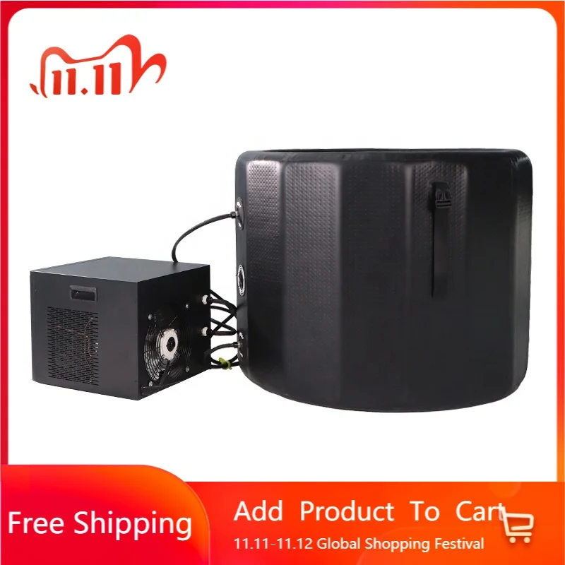 1/2 HP Drop‑Stitch Inflatable Round Cold Plunge Ice Bathtub with Water Chiller Machine and Filter