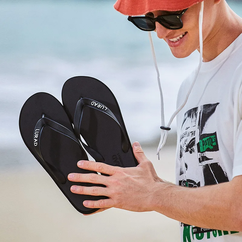 Sandálias masculinas de praia plana verão, chinelos de moda unissex, chinelos casuais respiráveis ao ar livre