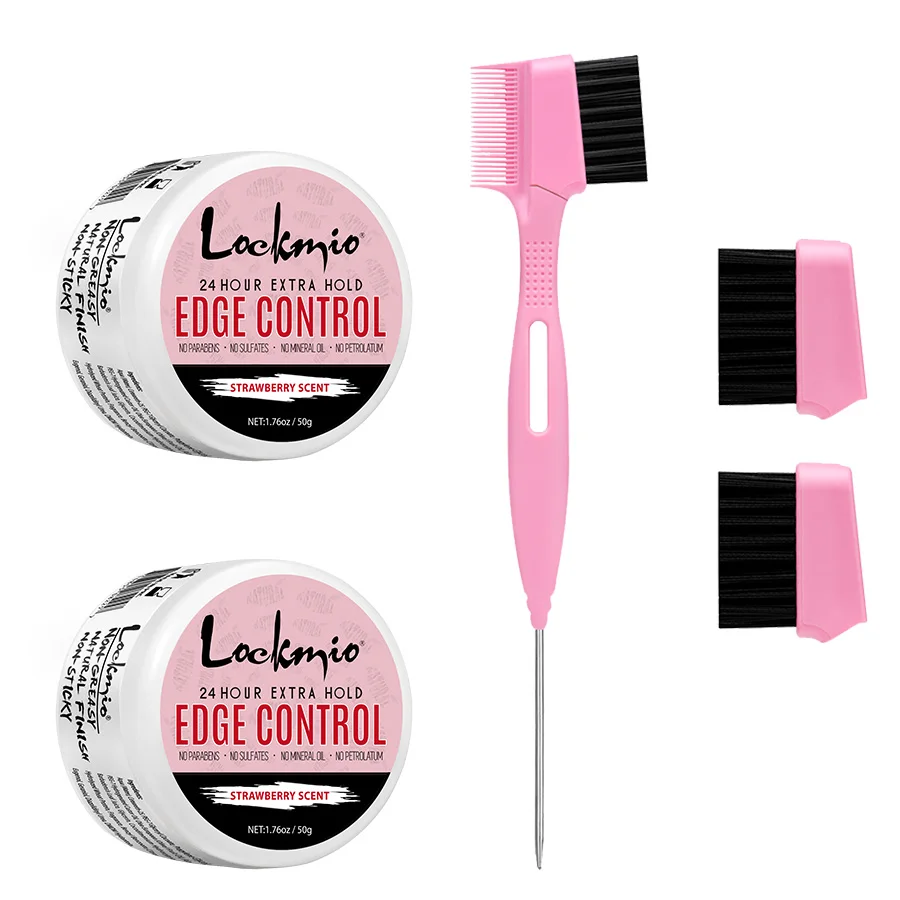 

50 г помада для волос Edge Control Wax Control Flyaway для женщин, гель для укладки волос с детской челкой, 1 + комплект из 2 предметов, кисть для укладки кромок Duo