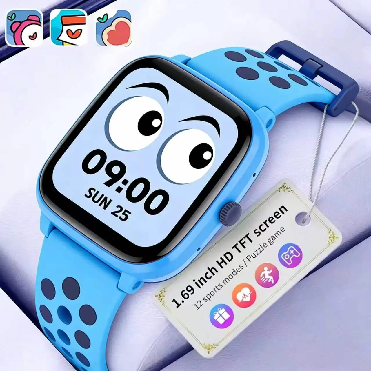 Children Smart Watch 1.83inch Display 1ATM Waterproof 230mAh E-Book Games Alarm Learning Card For Kids