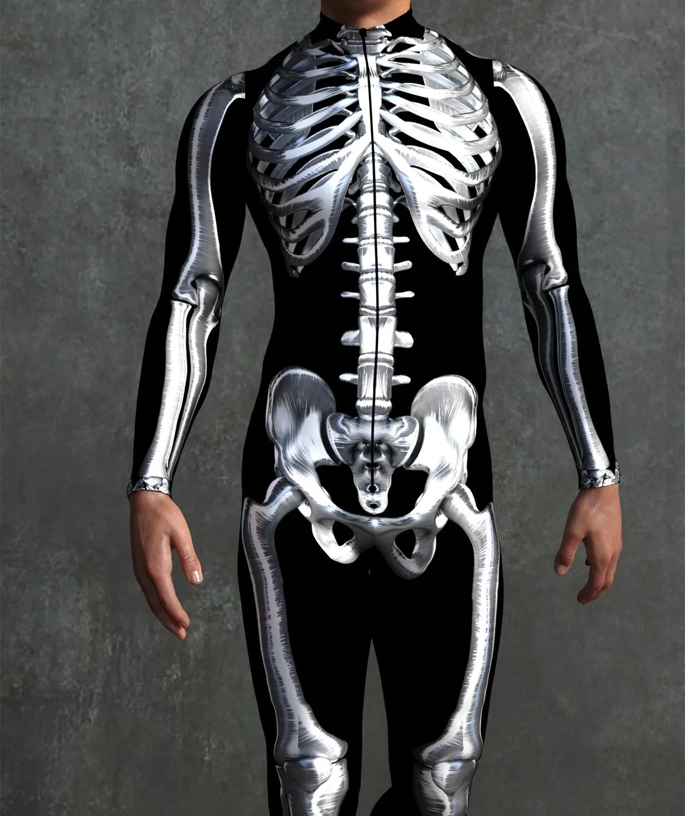 Men Women 3D Colorful Skeleton Bodysuit Cyber Punk Jumpsuit Halloween Party Carnival Cosplay Costume Performance Romper Zentai