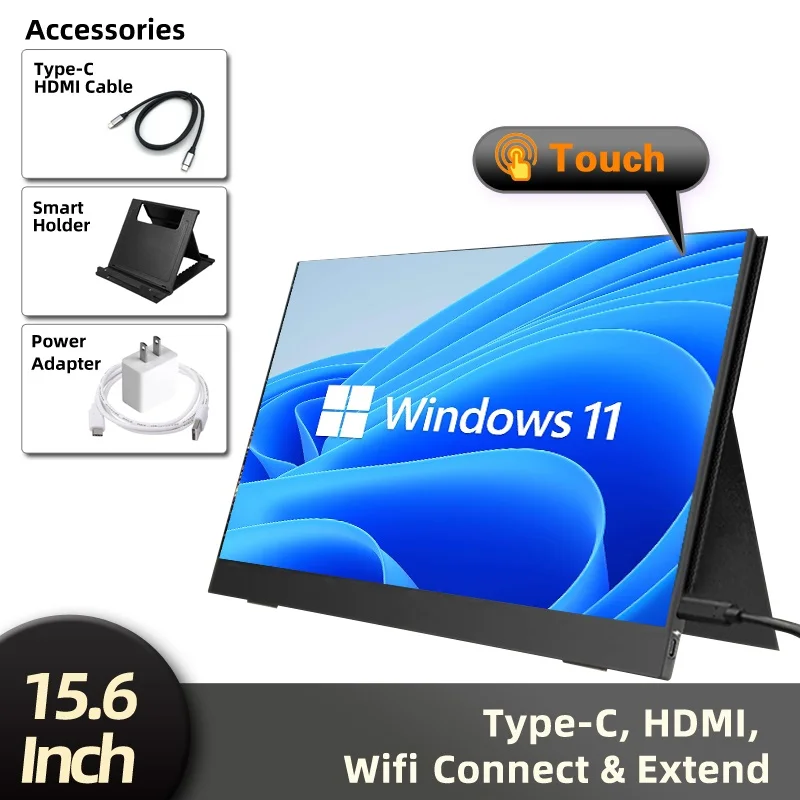 14 Inch Ips 1920*1200p Smart Extender Extra Touch Monitor Compatible Portable Monitor for Mobile Smartphone Laptop Computer