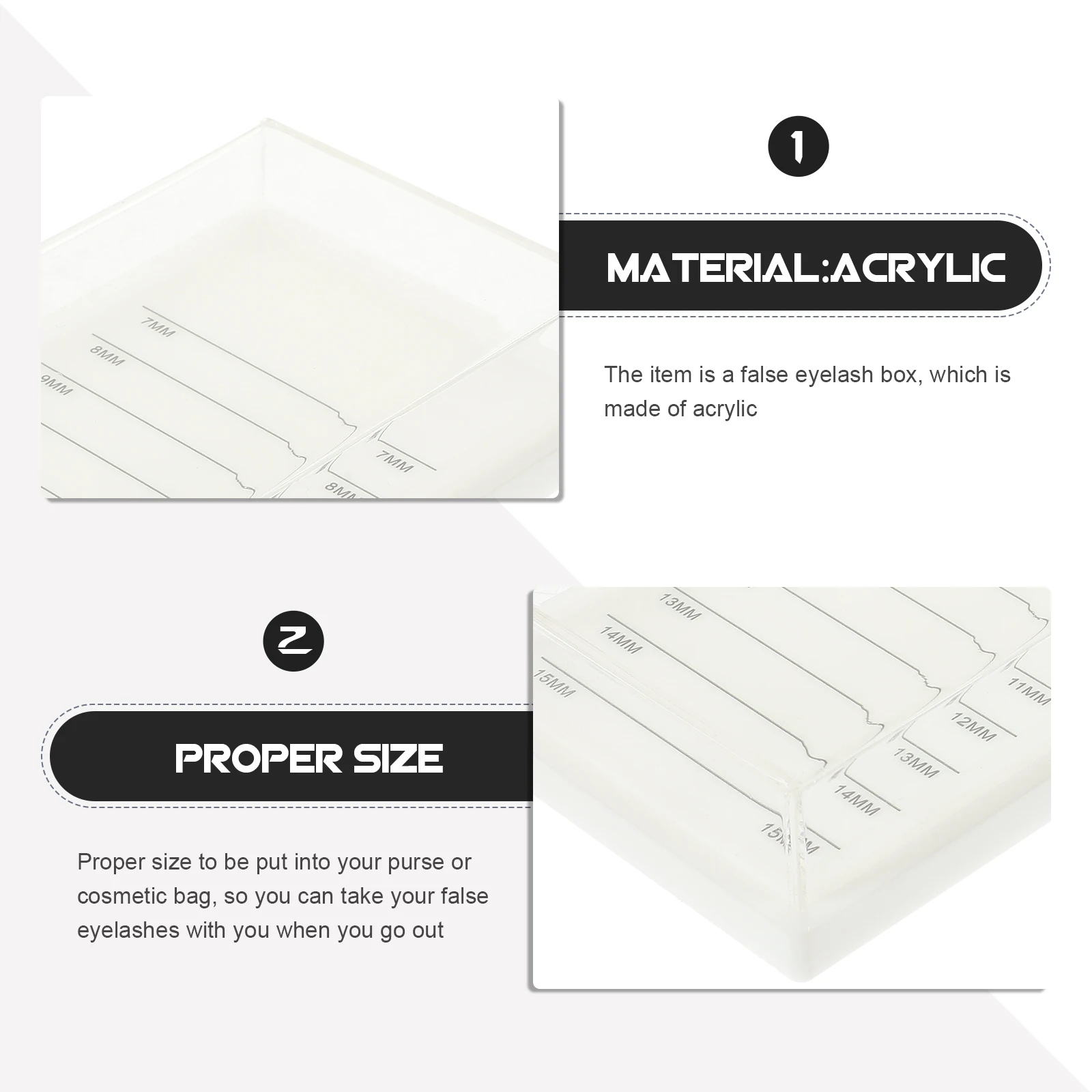 

False Eyelash Storage Box Holder Organizer Eyelashes Case Acrylic Portable Travel