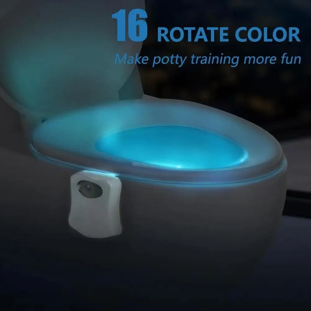 Toilet Night Light PIR Motion Sensor Toilet Lights LED Washroom Night Lamp 16 Colors Toilet Bowl Lighting For Bathroom Washroom