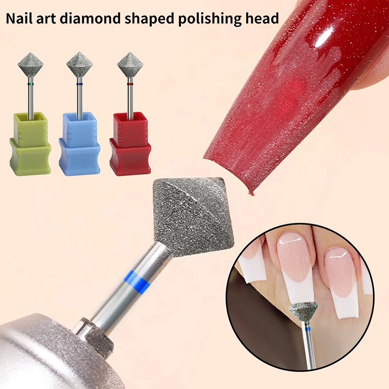 Diamond Nail Drill Bits Rotary Cuticle Clean Burr 3/32" Manicure Bit Drill Nail Grinding Head Machine Accessories