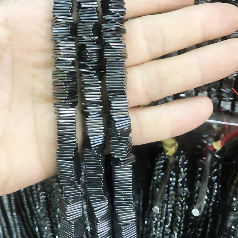 Square Black Hematite Beads Natural Stone Bead for Jewelry DIY Bracelet Necklace For Jewelry Making DIY Bracelet Accessories 15