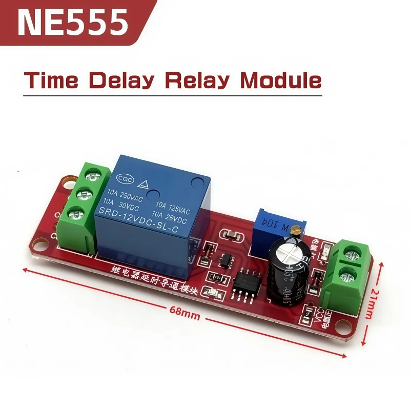 NE555 DK555 Timer Switch Adjustable Disconnect Module Time delay relay Module DC 12V Delay relay shield 0~10S