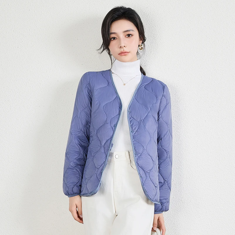 

Slim Fit Lightweight Cotton Jaet round Ne Inner Warmth ort Sle Comfortable Knitted Fabric Long Sve Chinese Production