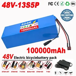 48V 13S5P 18650 Lithium Battery Pack 100Ah Suitable for electric scooters, mountain bikes 250-1000W+charger