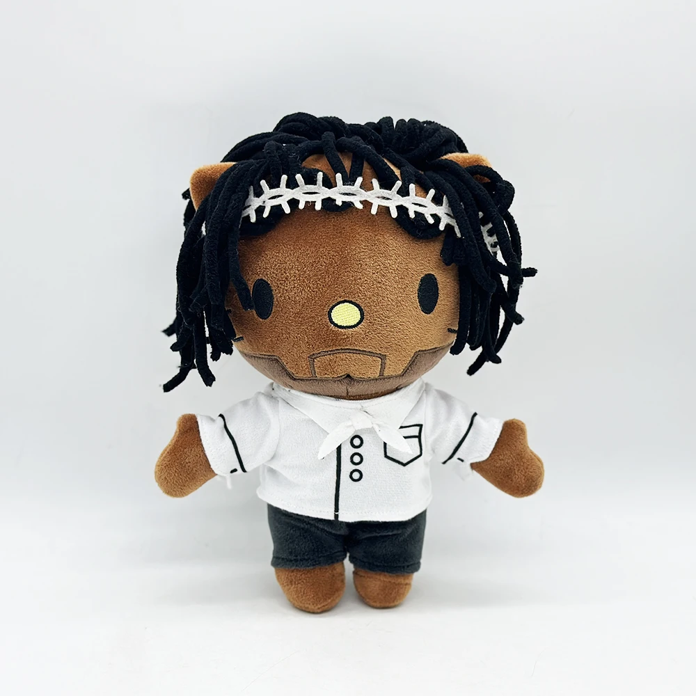 

2025 New Hello Kitty Kendrick Lamar Wear White Clothes Boy Plush Doll Figure Stuffed Toy Cute Boys Girls Birthday Gift