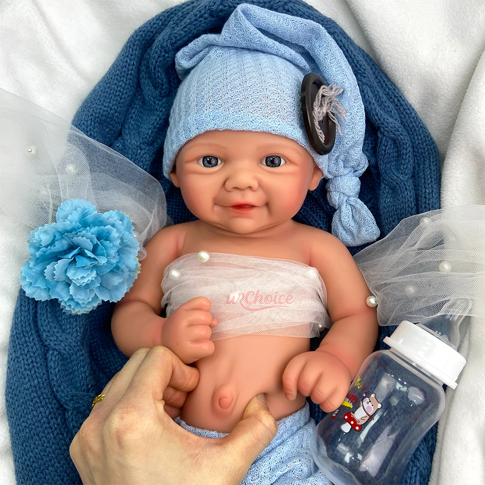 الميزات الواقعية ولد / فتاة 43 سم مرنة سيليكون إعادة الولادة دمية حية 3D الجلد سهل التنظيف إسبانيا الطفل للتصوير الفوتوغرافي