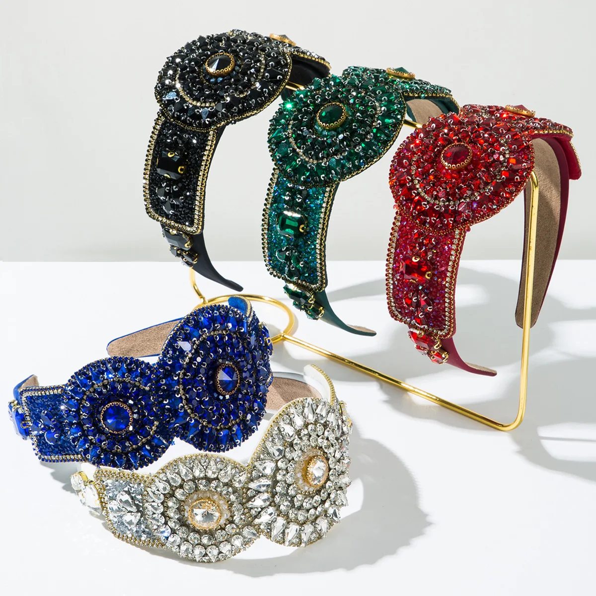 Retro wide edge diamond hair accessories fashion heavy industry full of diamonds super flash temperament ball party hair accesso