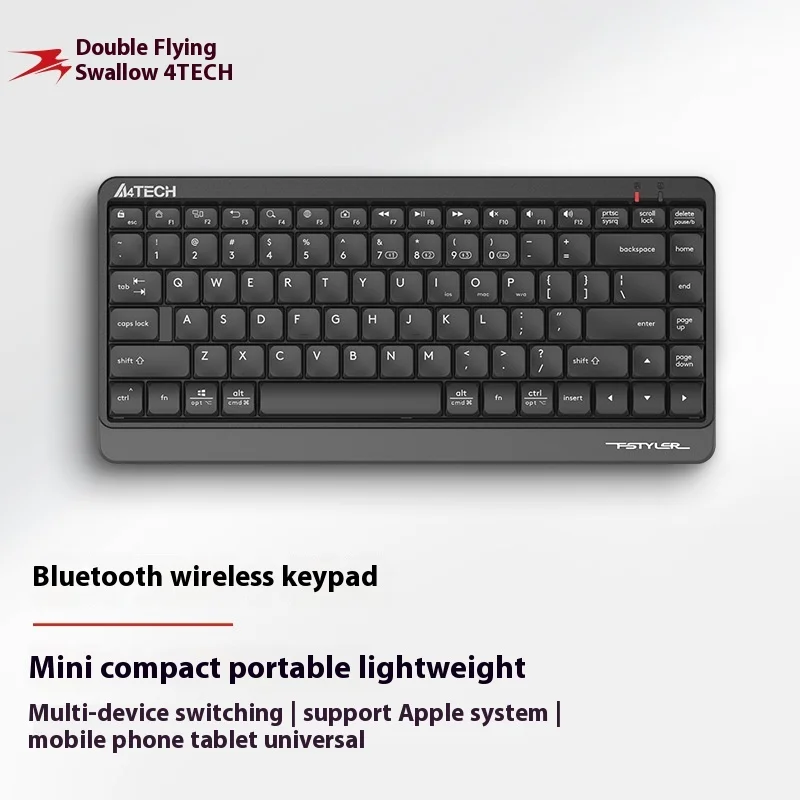 Keyboard Bluetooth nirkabel A4tech Fbk11, Keyboard Bluetooth portabel untuk Tablet, Laptop, perangkat Multi Mode