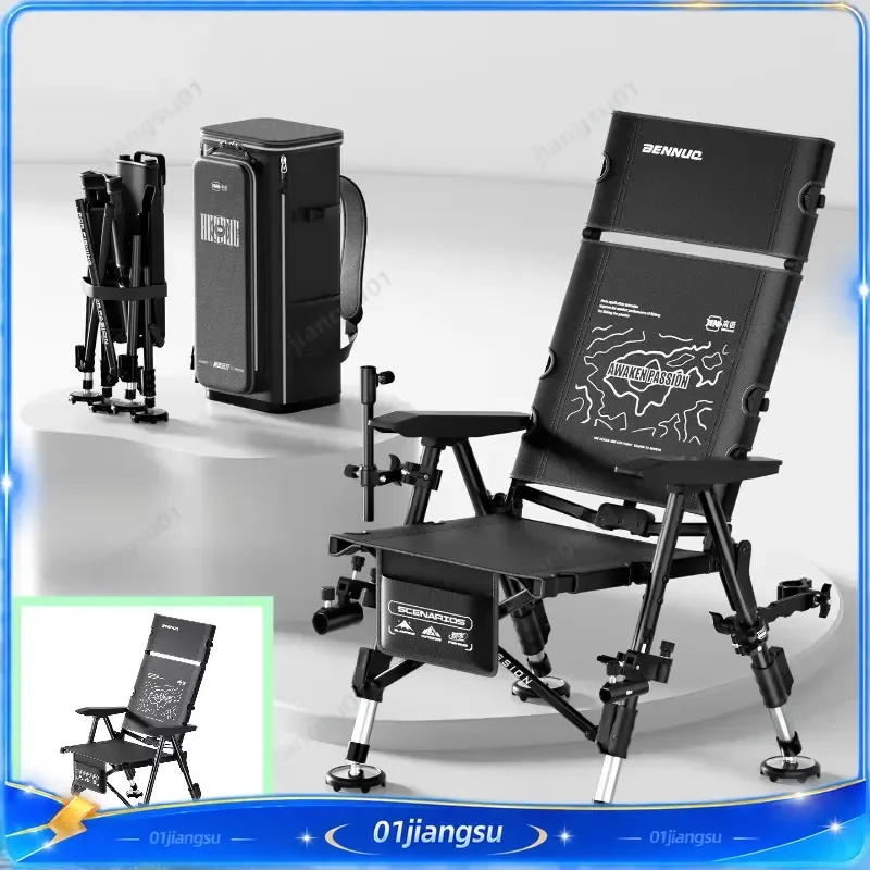 Ultra Light Folding Fishing Chair Portable Carbon Steel Sturdy Outdoor Camp Seat Large Durable Tackle Equipment for Angling