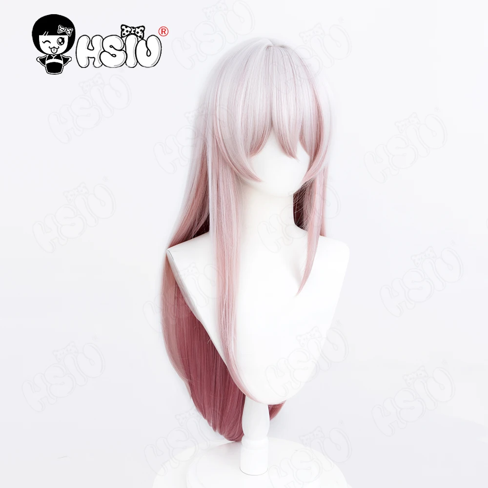 Civillight-Peluca de Cosplay Eterna HSIU de 80CM, pelo largo degradado tricolor rosa, resistente al calor, sintético, Arknights