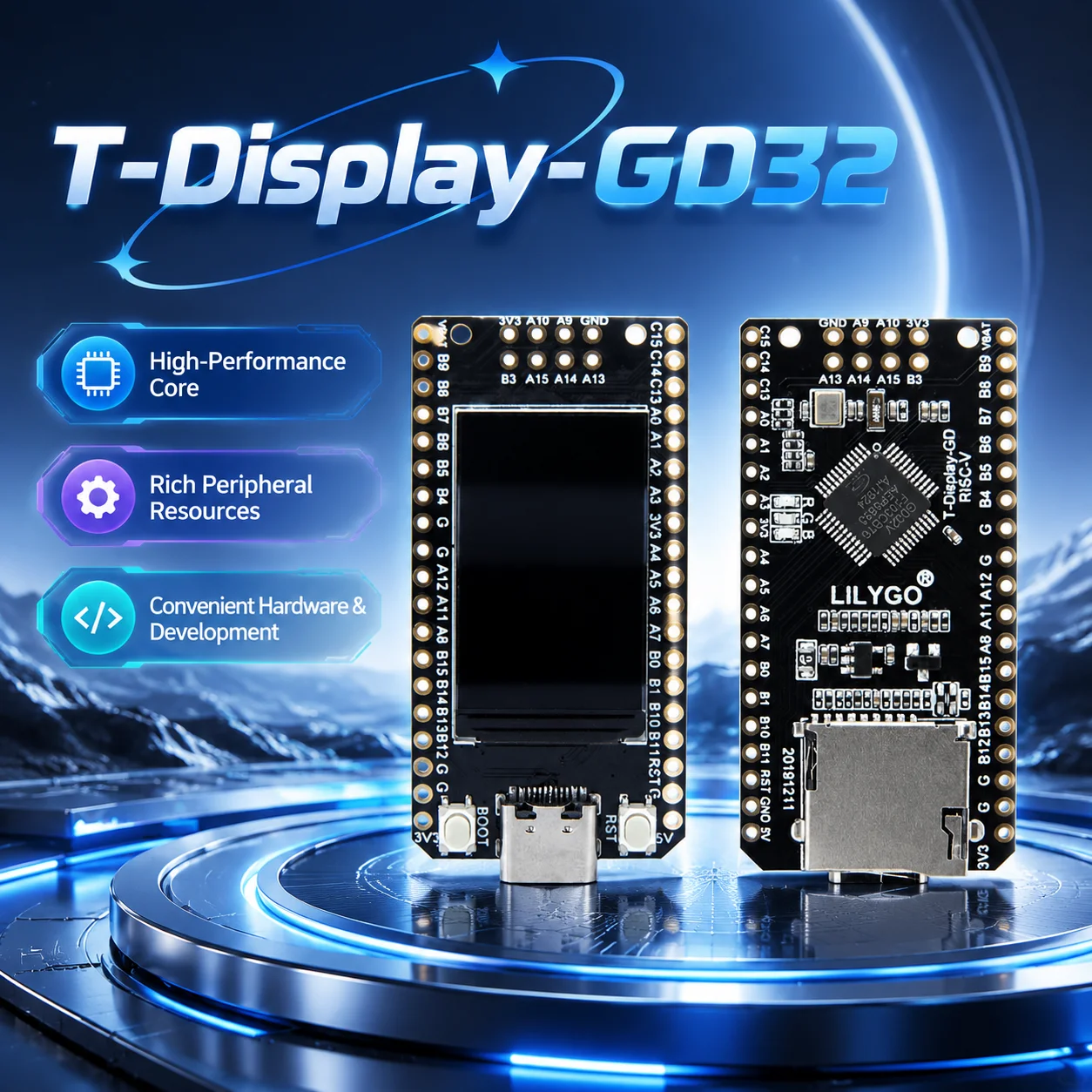 LILYGO TTGO T-Display-GD32 RISC-V 32-bit Minimal Development Board 1.14 Inch IPS ST7789 LCD Type-C & Micro SD