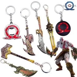 Game God-War 5 Ragnarok Kratos Keychain Levitan's Axe Key Chains Metal KeyRing Blades of Exile Chaos Sword Gift Accessories