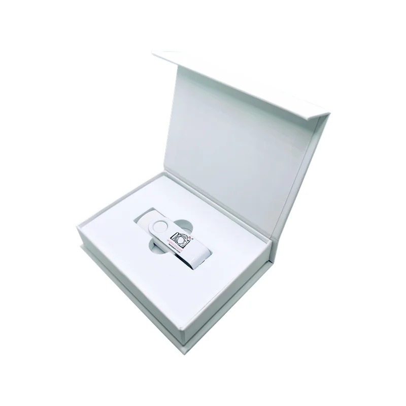 새로운 무료 사용자 정의 컬러 스튜디오 로고 흰색 금속 클립 USB2.0 플래시 드라이브 4 기가 바이트 8 기가 바이트 16 기가 바이트 32 기가 바이트 64 기가 바이트 메모리 스틱 및 흰색 상자