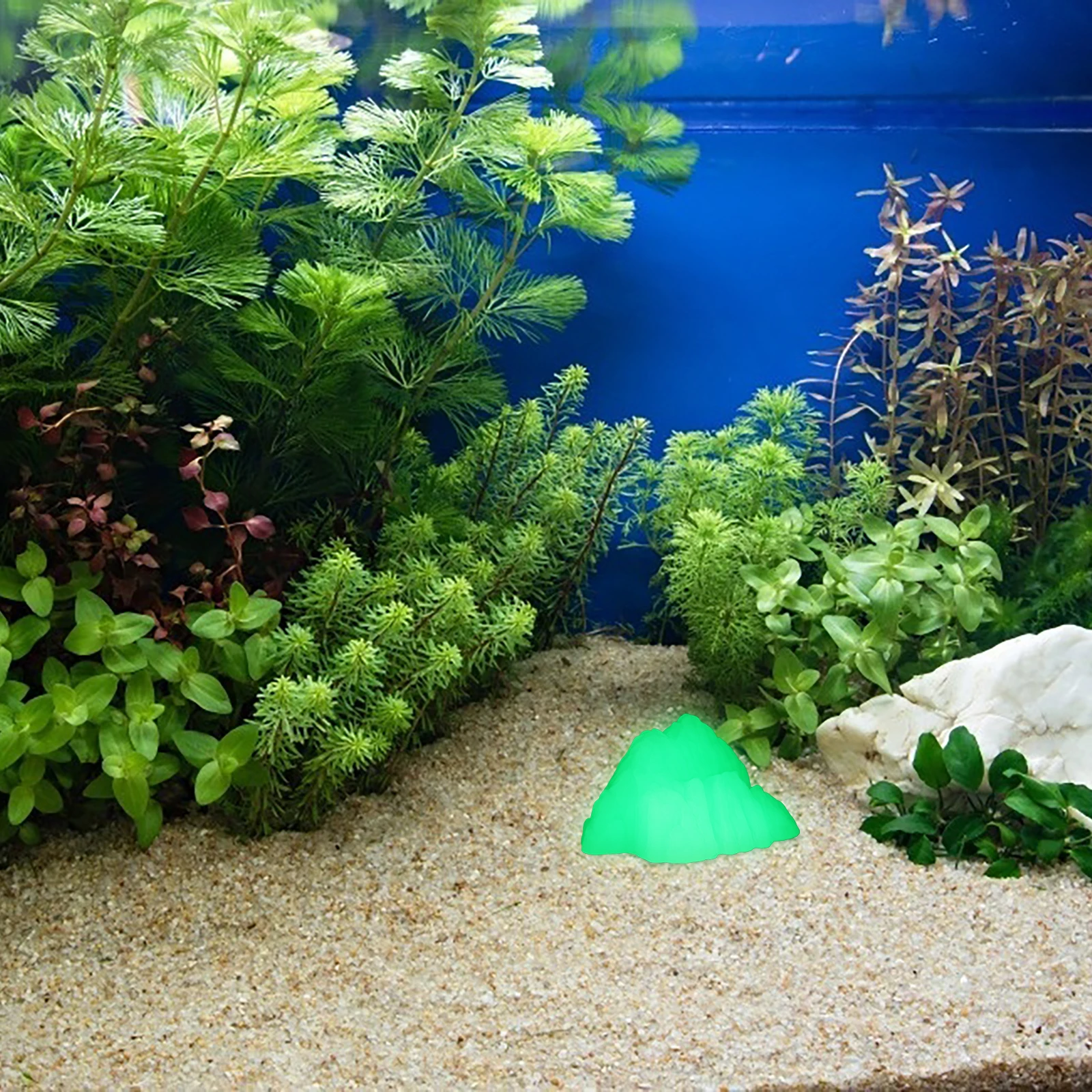 

Delicate Rockery Statue Night Glowing Stone Fish Tank Decor Aquarium Accessory Luminous Realistic Lightweight Compact Desktop