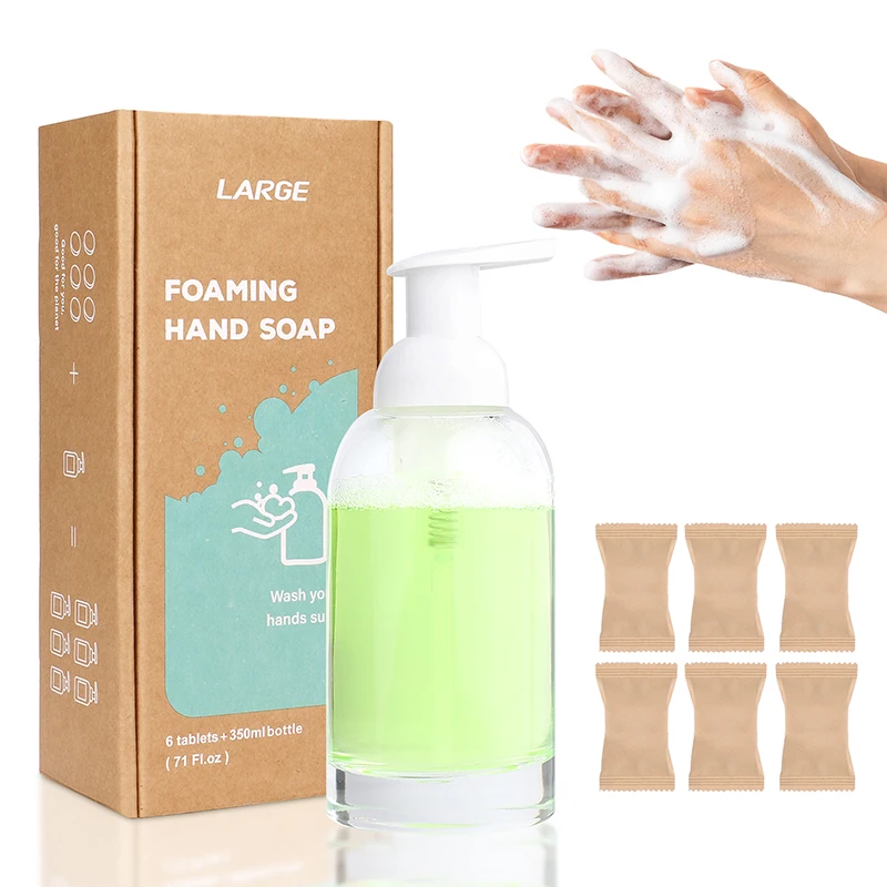 Hand Soap and Soap tablets with Pump Soap Bottles for Farmhouse Kitchen Counter Bathroom