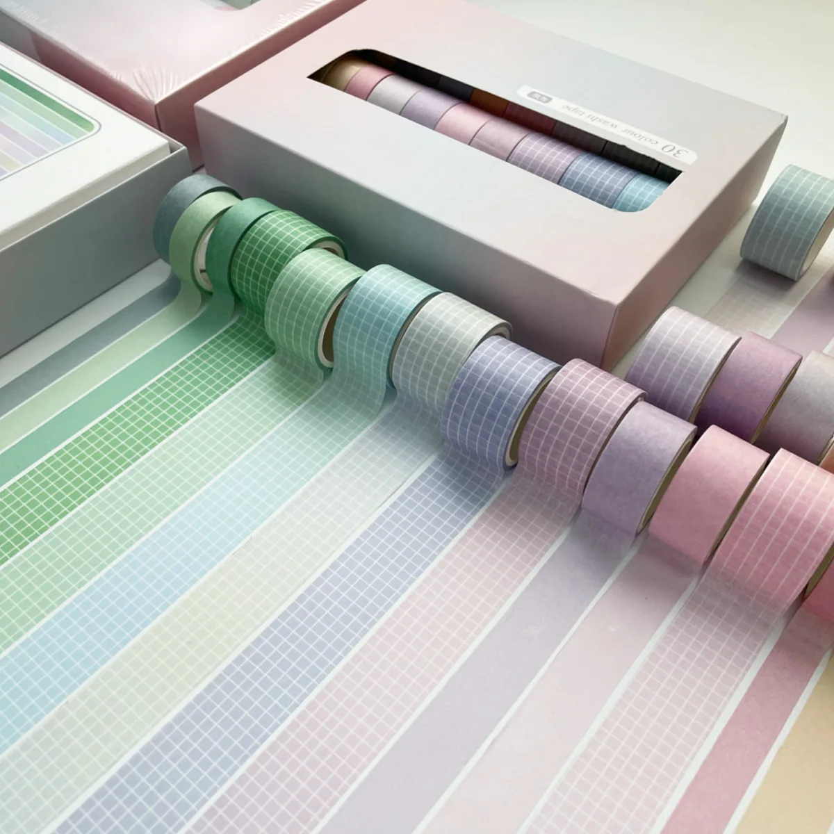 

Набор базовых декоративных лент васи в коробке для скрапбукинга, дневников и поделок своими руками, большой комплект