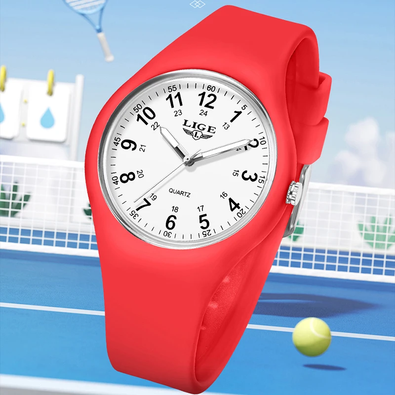 LIGE Casual Sport Kids Watch Colorful Fashion Children Watches Waterproof Clock Silicone Student Watch For Boys Girls Child Gift