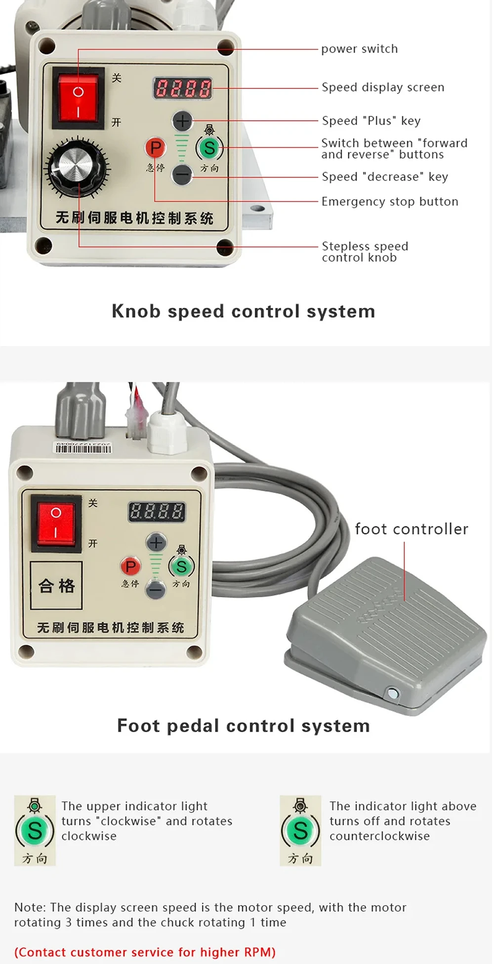 Speed Regulating Motor Chuck Kit Rotary Axis Center Height 85mm 91mm 125mm 160mm 3 Jaws With Speed Controller Brushless Motor