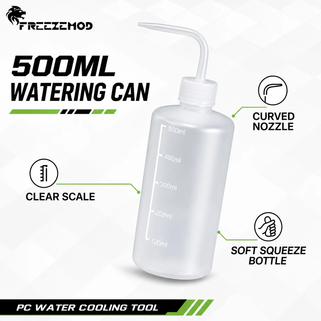 FREEZEMOD 0.5L Water Injection Bottle 500ml for Adding Water with Capacity Water Cooler Tool PETG Parts Cooling System ZYH-01