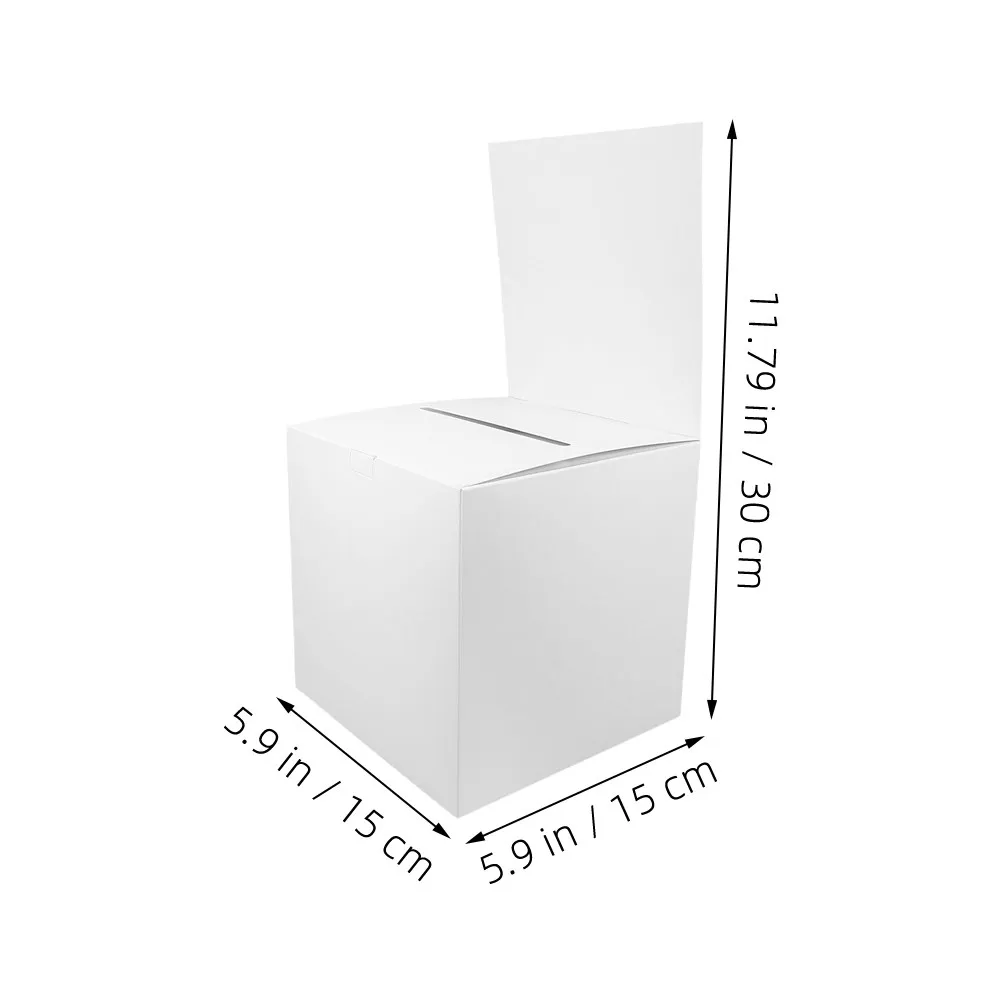 7pcs White Cardboard Voting Box – Large Capacity Ballot Box for Fundraising, Raffle & Suggestion Collection
